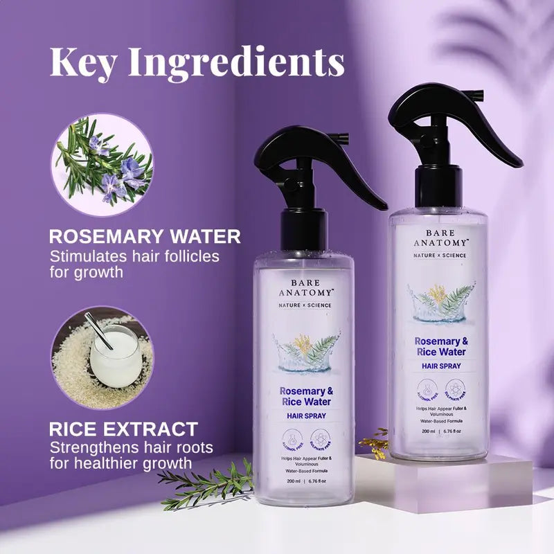 Rosemary & Rice Water Hair Growth Spray: Thicker, Fuller Hair Formula