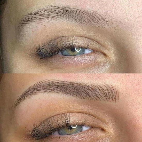 Customer showing fuller and naturally shaped eyebrows