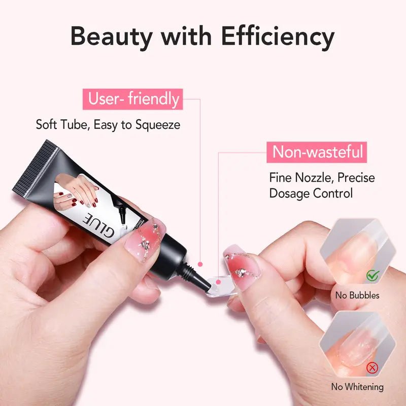 Ultra-Strong Air-Dry Nail Glue & Gentle Remover Set