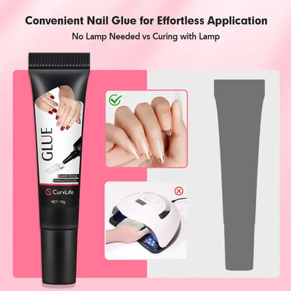 Ultra-Strong Air-Dry Nail Glue & Gentle Remover Set