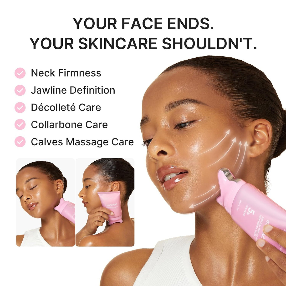 Smooth, Firm & Sculpt: PDRN Collagen Neck Cream with Built-in Gua Sha