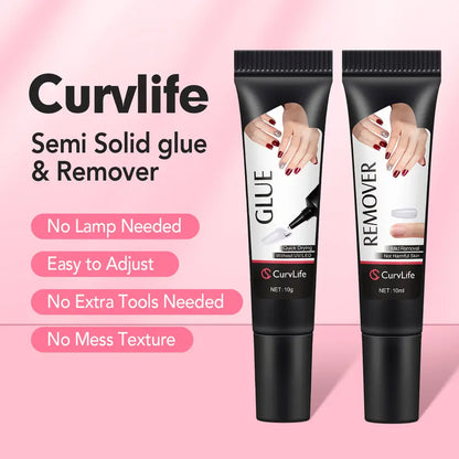 Ultra-Strong Air-Dry Nail Glue & Gentle Remover Set