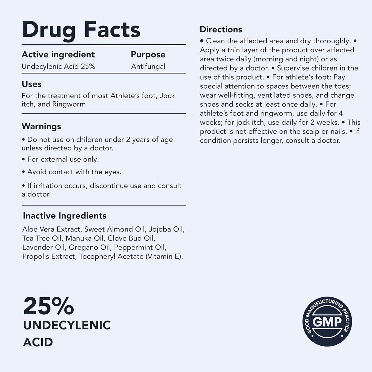 Eliminate Fungal Infections with Maximum Strength 25% Undecylenic Acid