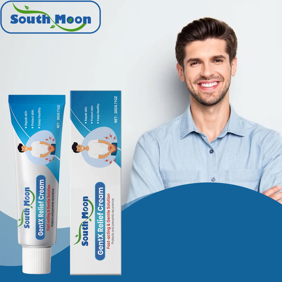 ⏰LIMIT TIME FREE SHIPPING✅🏆SOUTH MOON Gentle Cleansing Skin Blemish Topical Cream
