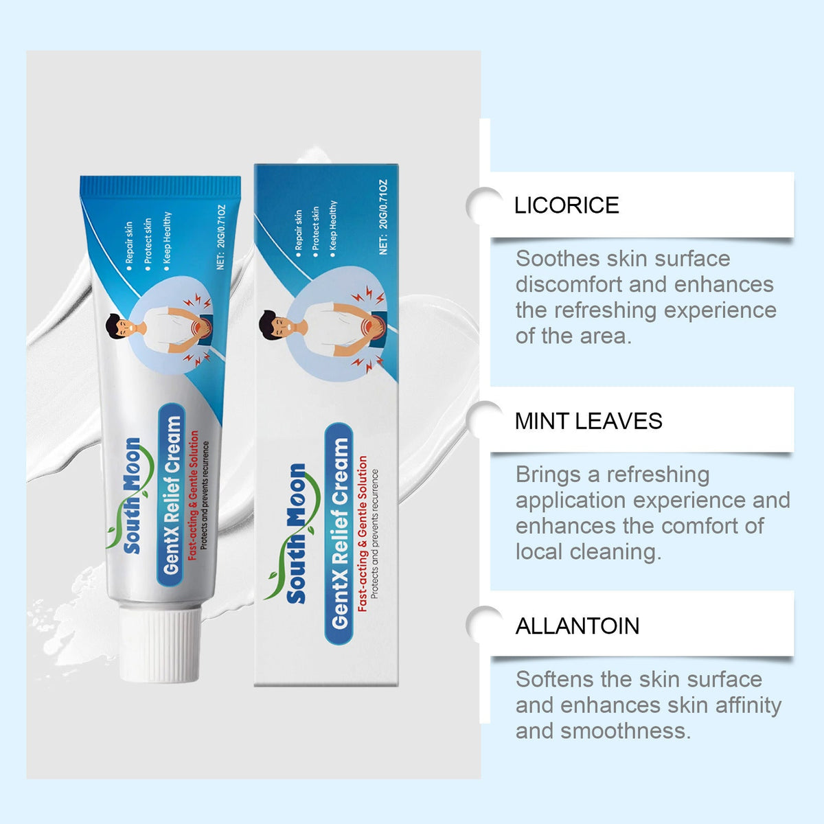 ⏰LIMIT TIME FREE SHIPPING✅🏆SOUTH MOON Gentle Cleansing Skin Blemish Topical Cream