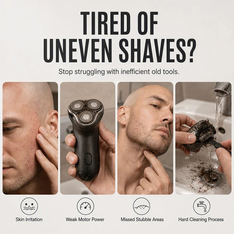 ⏰2-in-1 Smart Electric Head Shaver & Beard Trimmer