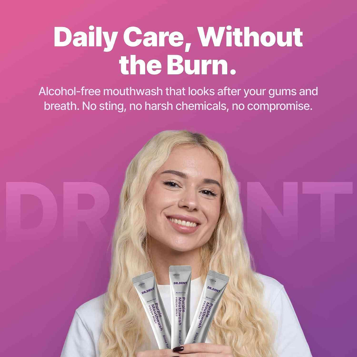 Instant Teeth Whitening Purple Mouthwash Solution