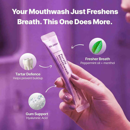 Instant Teeth Whitening Purple Mouthwash Solution