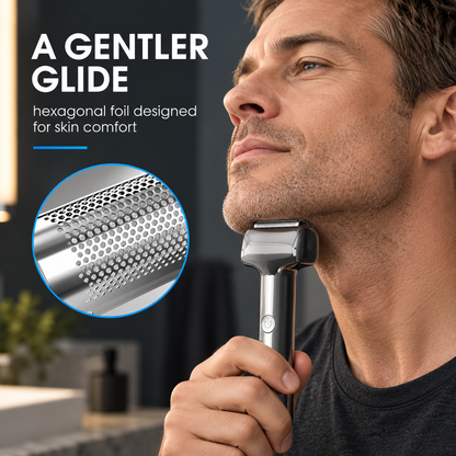 Men's Rechargeable Foil Electric Shaver, Cordless Portable Wet & Dry Beard Razor for Daily Grooming