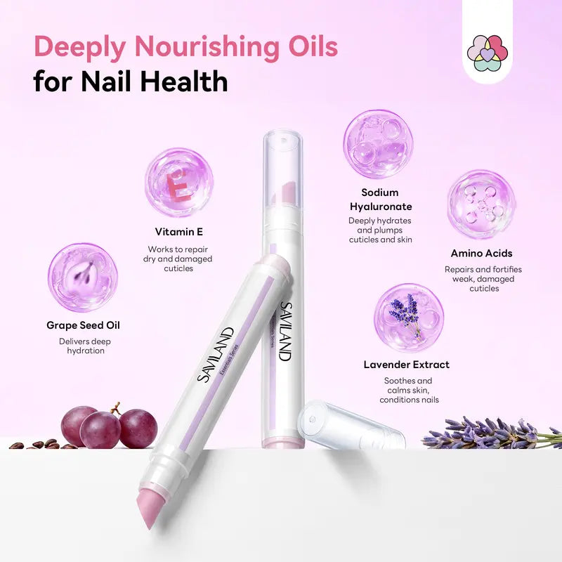SAVILAND Ceramic Cuticle Oil Pusher Pens – Four-Pack