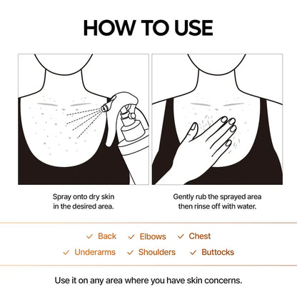 Kojic Acid and Turmeric Body Exfoliating Spray - Two-Pack