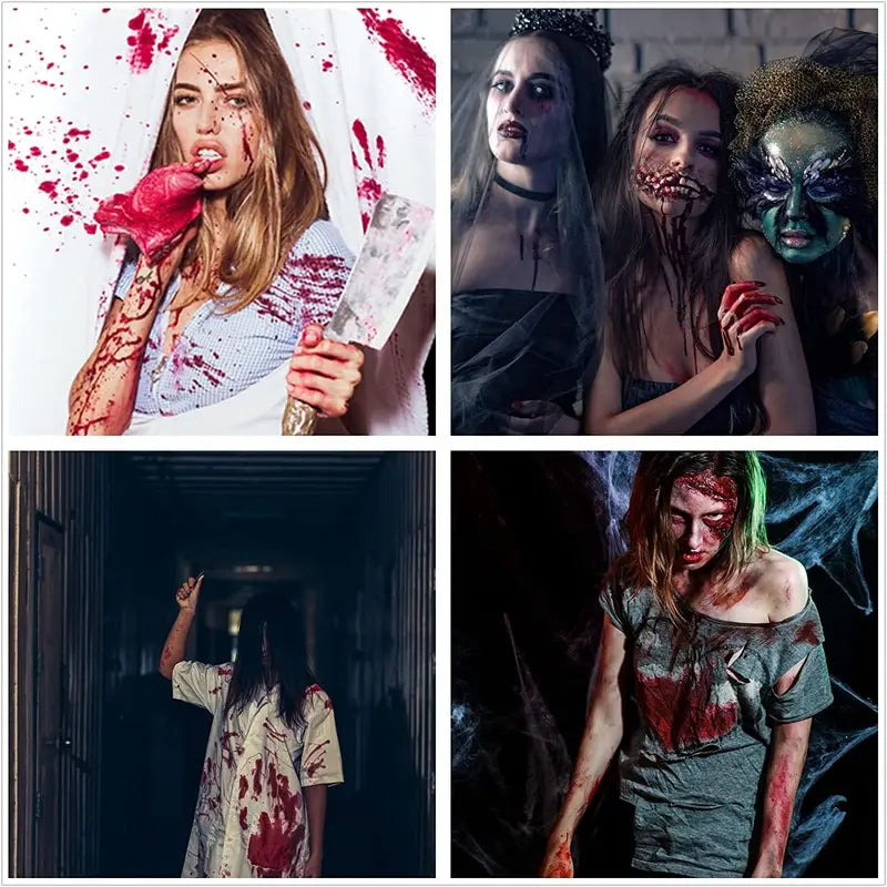 BOBISUKA Halloween Fake Blood Makeup Kit - 3pcs
