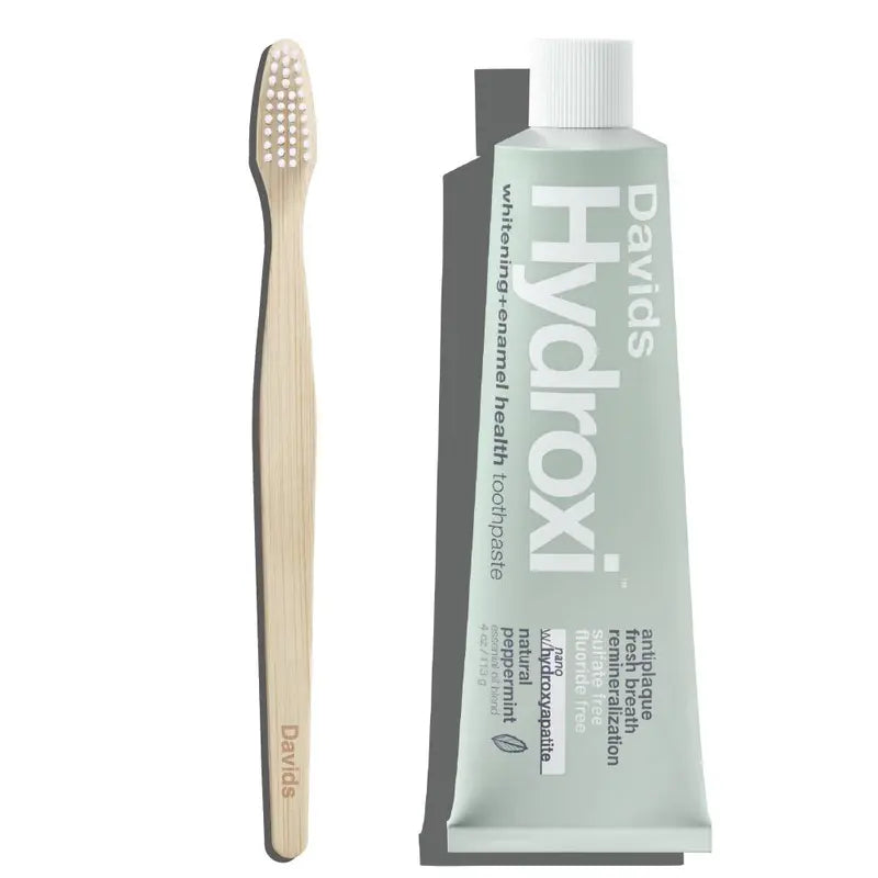 Davids Hydroxi Toothpaste & Bamboo Toothbrush — Two Kits