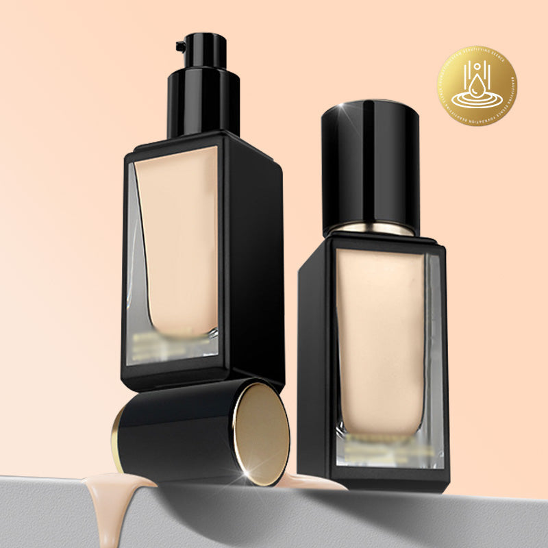 Long-Lasting Light Liquid Foundation with Powder Puff
