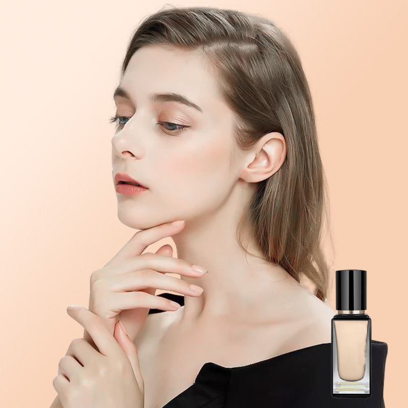Long-Lasting Light Liquid Foundation with Powder Puff