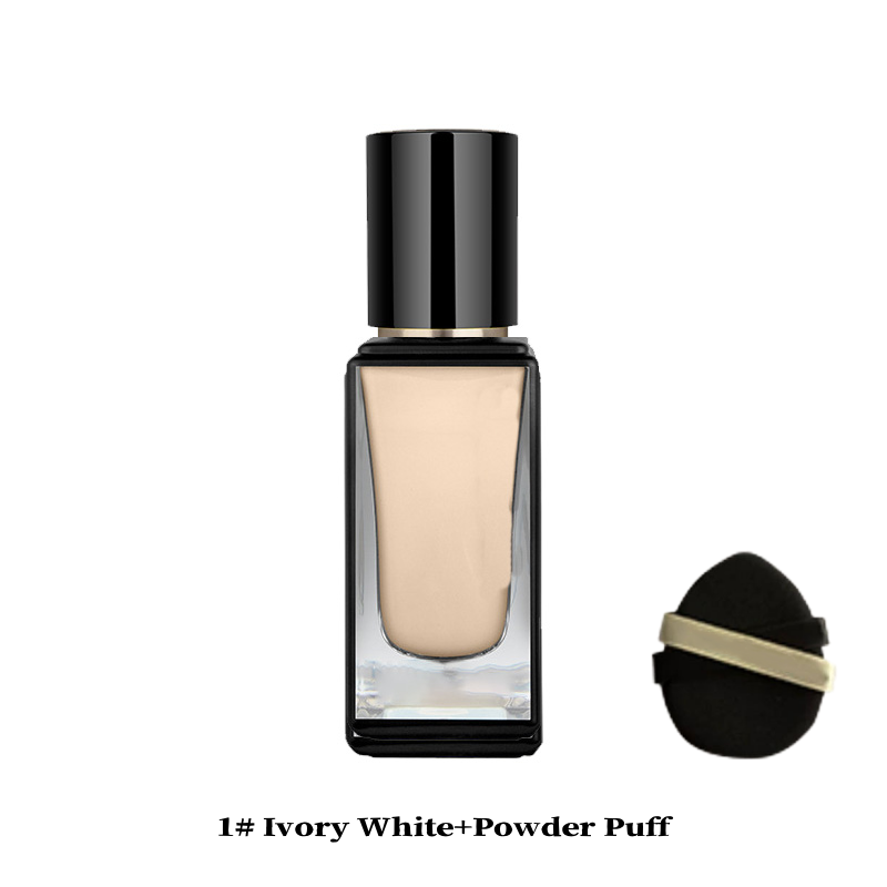 Long-Lasting Light Liquid Foundation with Powder Puff