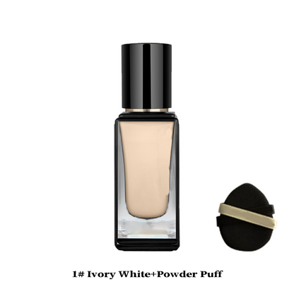 Long-Lasting Light Liquid Foundation with Powder Puff