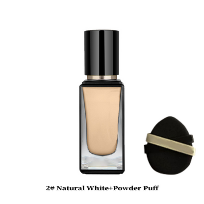 Long-Lasting Light Liquid Foundation with Powder Puff