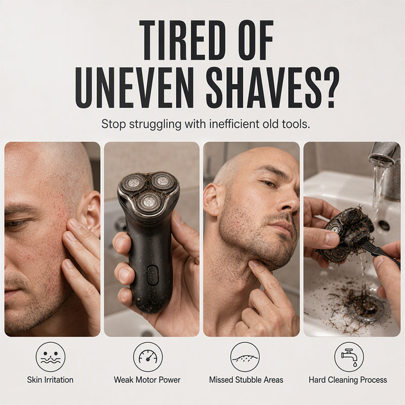 📢📢⏰2-in-1 Smart Electric Bald Head Shaver and Beard Trimmer with Digital Display
