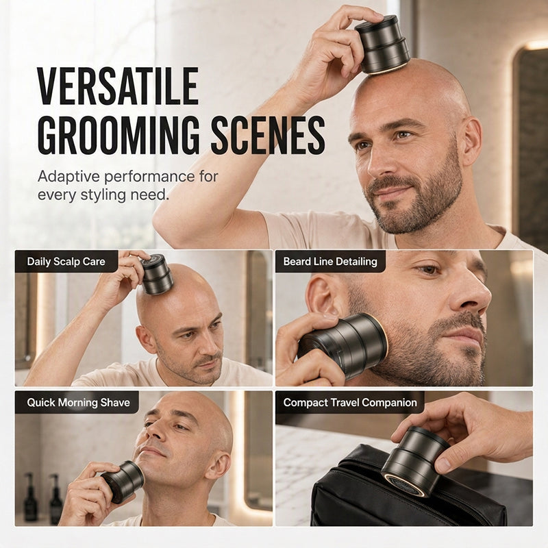 📢📢⏰2-in-1 Smart Electric Bald Head Shaver and Beard Trimmer with Digital Display