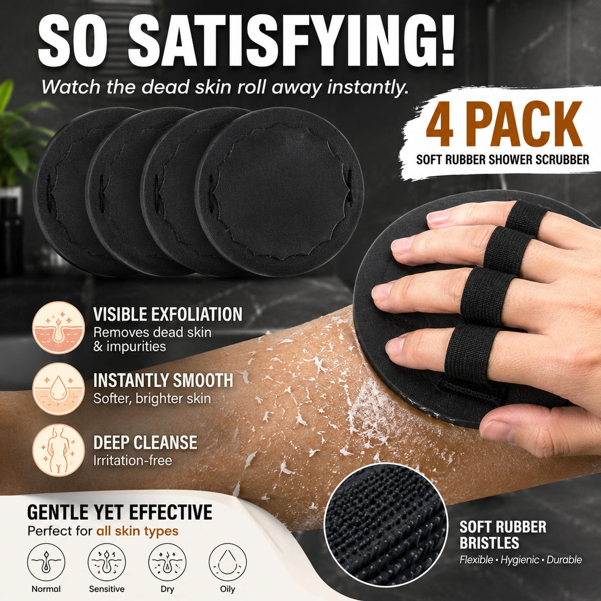 🛁✨ Deep Cleansing Shower Scrubber